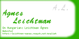agnes leichtman business card